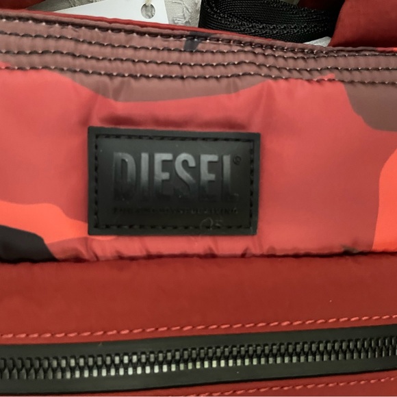 NWT Diesel burgundy camouflage orange shoulder handbag - Picture 8 of 16